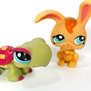 Littlest Pet Shop #1310 1311 The Tortoise And The Hare From Rabbit Turtle Race